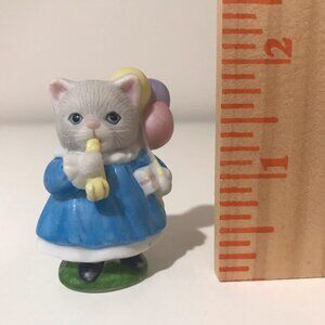 Kitty Cucumber Mini Figurine Shackman Schmid Vintage 1990 Priscilla With Balloon